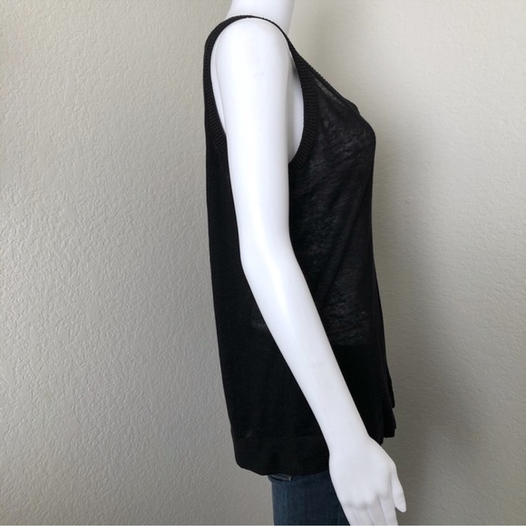 Theory Tank Black Linen Joesa Sag Harbor Top S - Picture 2 of 5